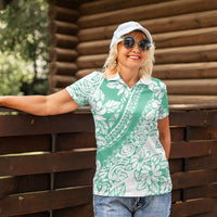 Polynesian Tiare Flower Cyan Pastel Vibes Women Polo Shirt LT14 - Polynesian Pride
