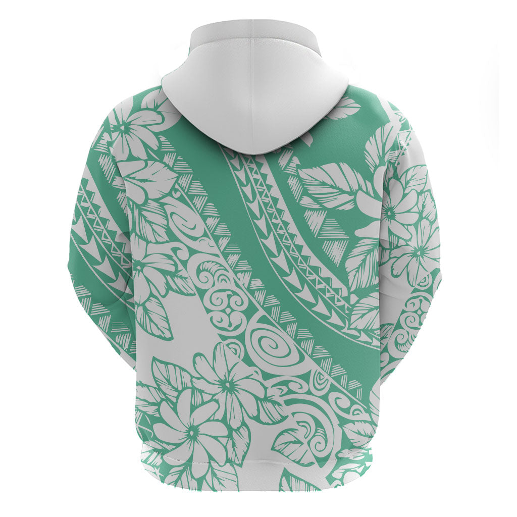 Polynesian Tiare Flower Cyan Pastel Vibes Zip Hoodie LT14 - Polynesian Pride