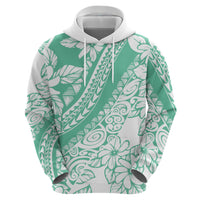 Polynesian Tiare Flower Cyan Pastel Vibes Zip Hoodie LT14 - Polynesian Pride