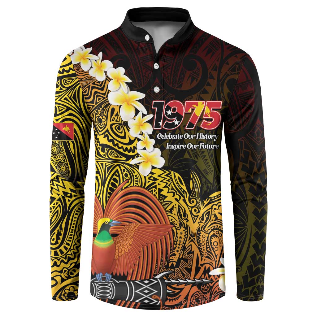Papua New Guinea 1975 Button Sweatshirt Create Our History Inspire Our Future LT14 Black - Polynesian Pride