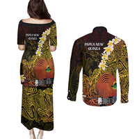Papua New Guinea 1975 Couples Matching Puletasi and Long Sleeve Button Shirt Create Our History Inspire Our Future LT14 - Polynesian Pride