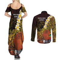 Papua New Guinea 1975 Couples Matching Summer Maxi Dress and Long Sleeve Button Shirt Create Our History Inspire Our Future - Polynesian Pride
