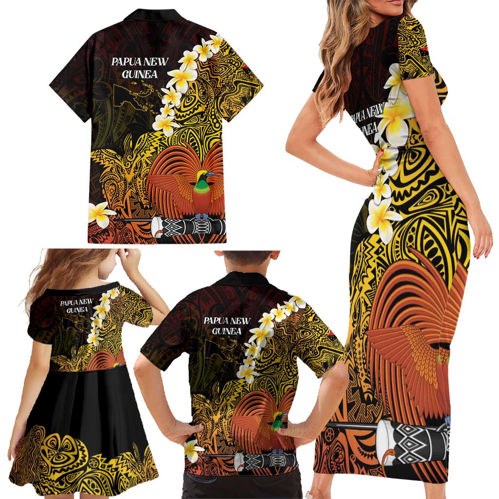 Papua New Guinea 1975 Family Matching Short Sleeve Bodycon Dress and Hawaiian Shirt Create Our History Inspire Our Future - Polynesian Pride