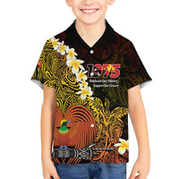 Papua New Guinea 1975 Family Matching Short Sleeve Bodycon Dress and Hawaiian Shirt Create Our History Inspire Our Future - Polynesian Pride