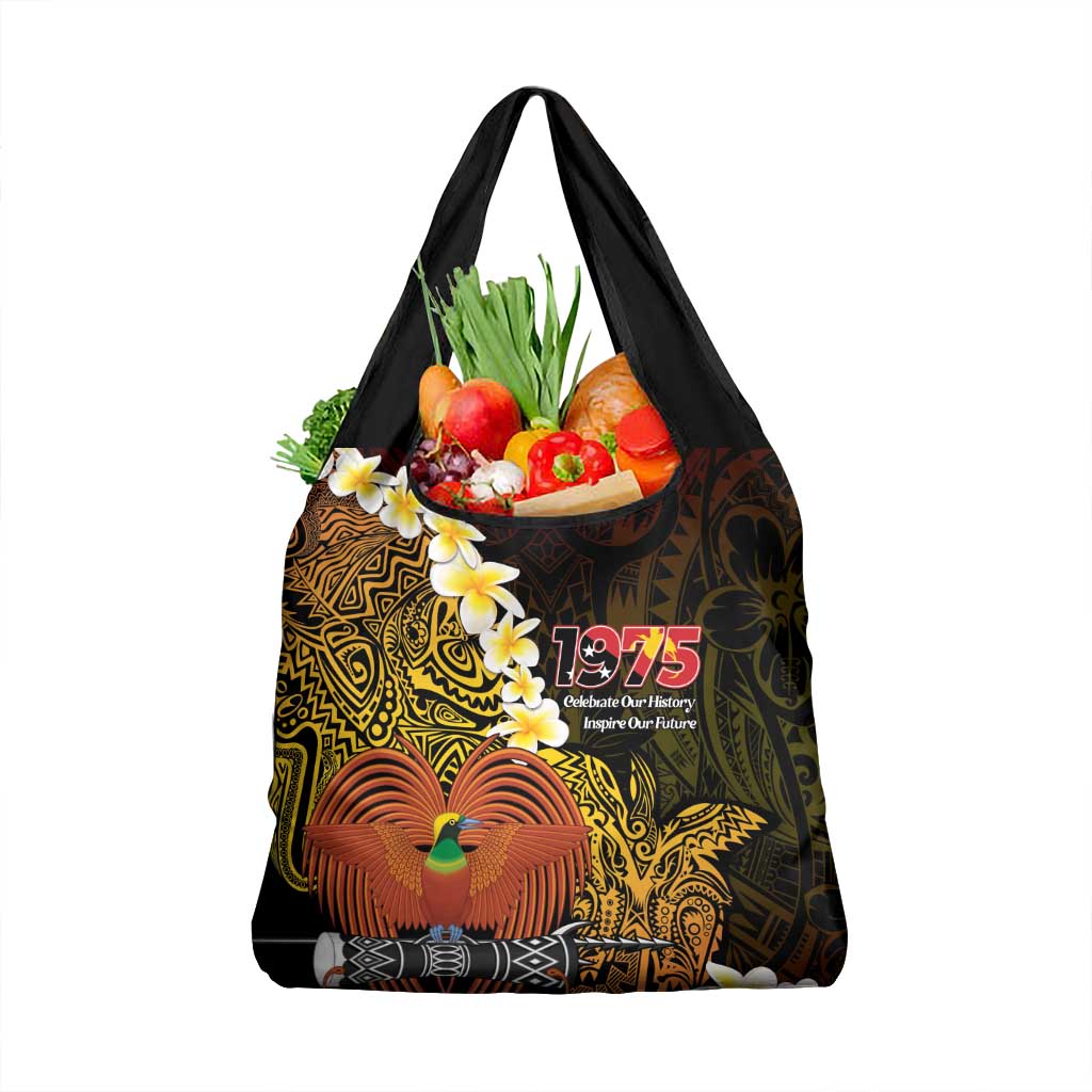 Papua New Guinea 1975 Grocery Bag Create Our History Inspire Our Future LT14 1-pack One Size Black - Polynesian Pride