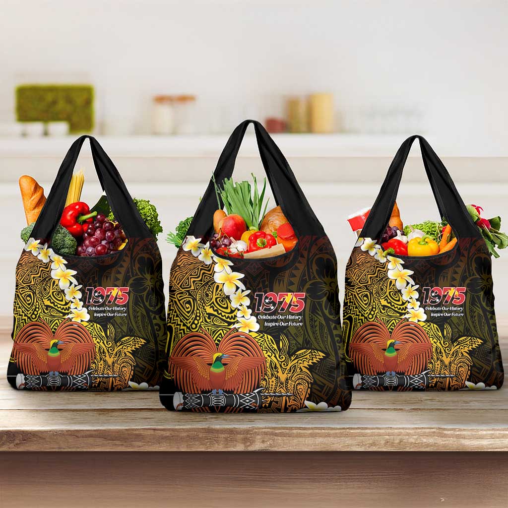 Papua New Guinea 1975 Grocery Bag Create Our History Inspire Our Future LT14 3-pack One Size Black - Polynesian Pride
