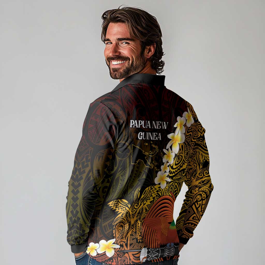 Papua New Guinea 1975 Long Sleeve Polo Shirt Create Our History Inspire Our Future - Polynesian Pride