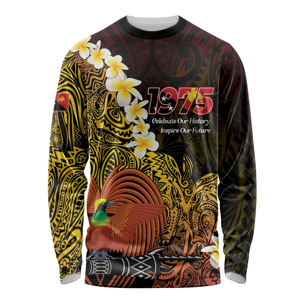 Papua New Guinea 1975 Long Sleeve Shirt Create Our History Inspire Our Future LT14 Unisex Black - Polynesian Pride