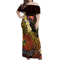 Papua New Guinea 1975 Off Shoulder Maxi Dress Create Our History Inspire Our Future - Polynesian Pride