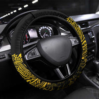 Papua New Guinea 1975 Steering Wheel Cover Create Our History Inspire Our Future LT14 Universal Fit Black - Polynesian Pride