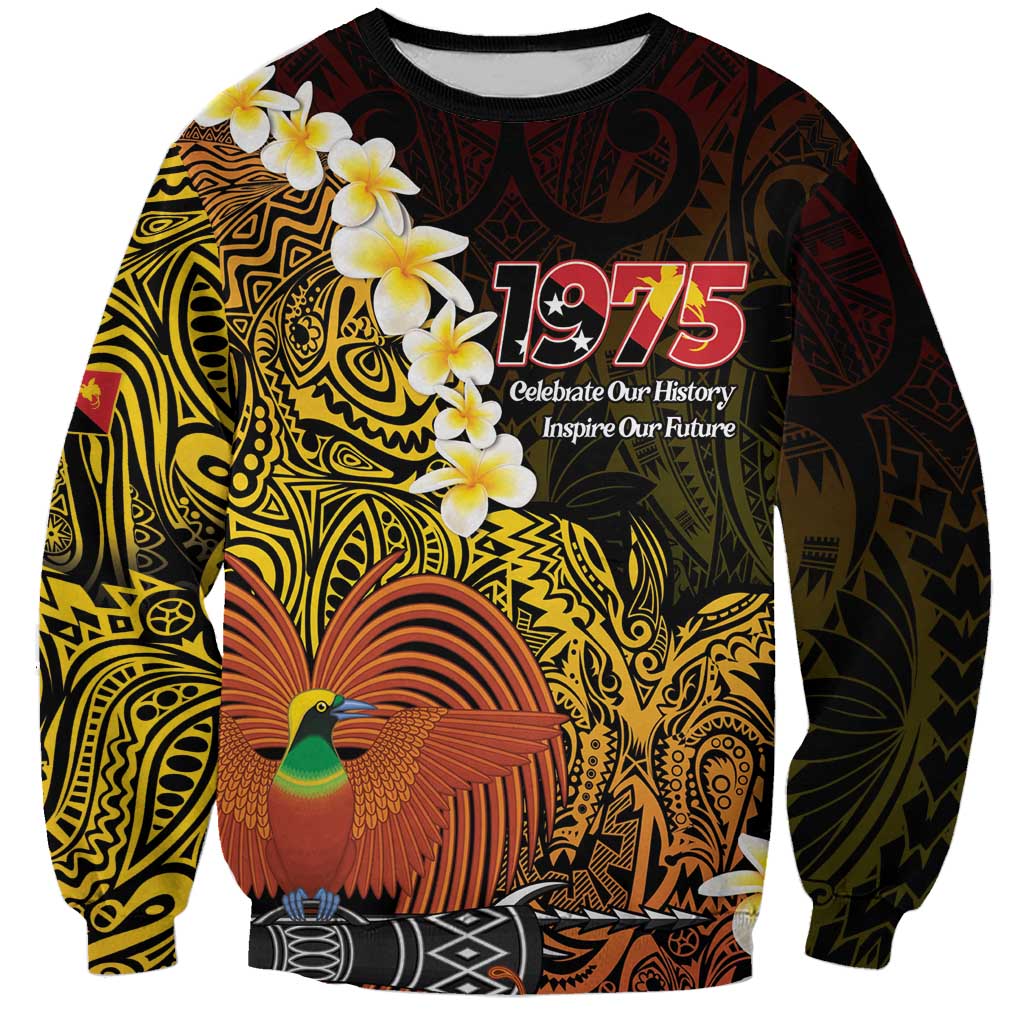 Papua New Guinea 1975 Sweatshirt Create Our History Inspire Our Future LT14 Unisex Black - Polynesian Pride