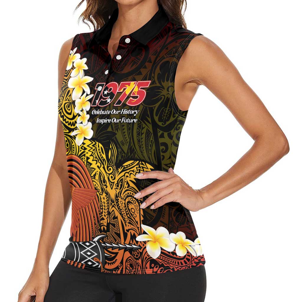 Papua New Guinea 1975 Women Sleeveless Polo Shirt Create Our History Inspire Our Future - Polynesian Pride