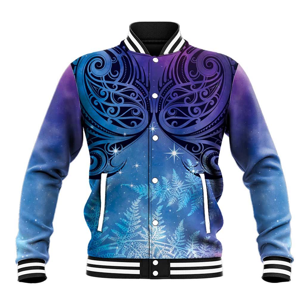 New Zealand Matariki Baseball Jacket Aotearoa Maori New Year Galaxy Maori Silver Fern