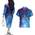 New Zealand Matariki Couples Matching Off The Shoulder Long Sleeve Dress and Hawaiian Shirt Aotearoa Maori New Year Galaxy Maori Silver Fern