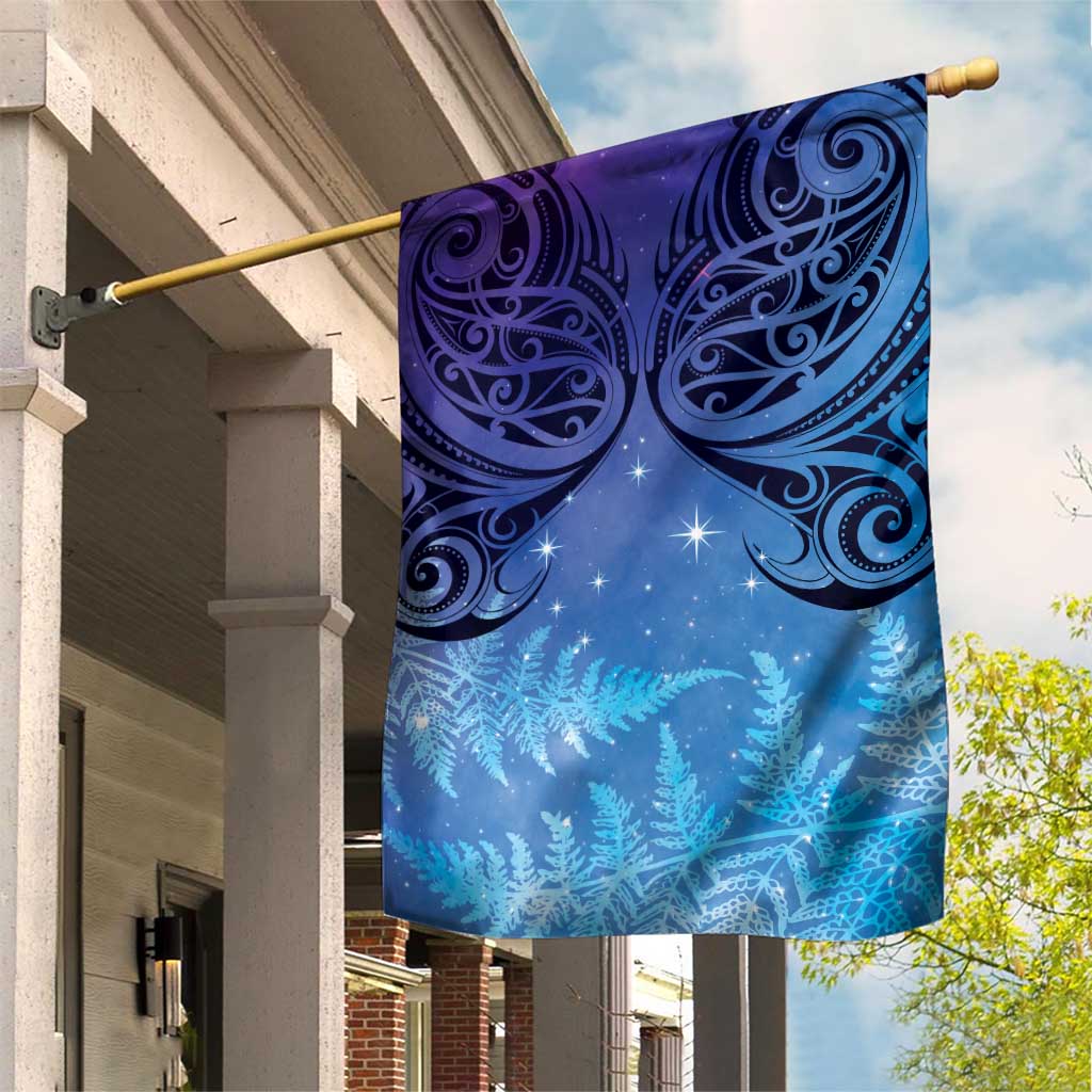 New Zealand Matariki Garden Flag Aotearoa Maori New Year Galaxy Maori Silver Fern