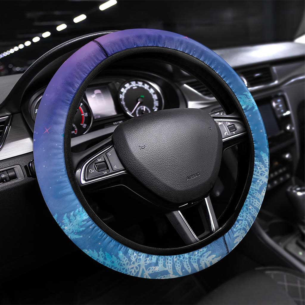 New Zealand Matariki Steering Wheel Cover Aotearoa Maori New Year Galaxy Maori Silver Fern