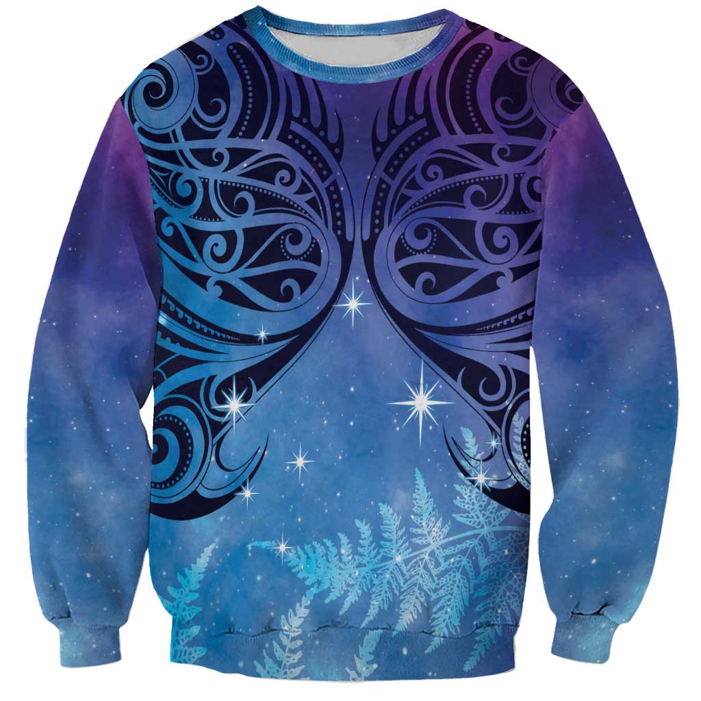 New Zealand Matariki Sweatshirt Aotearoa Maori New Year Galaxy Maori Silver Fern