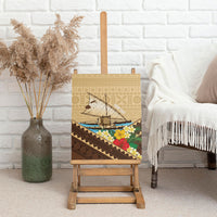 Personalised Bula Vinaka Fiji Drua Canvas Wall Art Fijian Traditional Canoe Tapa Cloth Beige LT14 - Polynesian Pride
