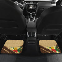 Personalised Bula Vinaka Fiji Drua Car Mats Fijian Traditional Canoe Tapa Cloth Beige LT14 Set 2pcs - Back Beige - Polynesian Pride