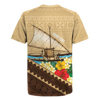 Personalised Bula Vinaka Fiji Drua Rugby Jersey Fijian Traditional Canoe Tapa Cloth Beige LT14 - Polynesian Pride