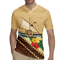 Personalised Bula Vinaka Fiji Drua Rugby Jersey Fijian Traditional Canoe Tapa Cloth Beige LT14 - Polynesian Pride