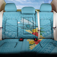 Personalised Bula Vinaka Fiji Drua Back Car Seat Cover Fijian Traditional Canoe Tapa Cloth Blue LT14 One Size Blue - Polynesian Pride