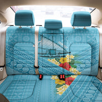 Personalised Bula Vinaka Fiji Drua Back Car Seat Cover Fijian Traditional Canoe Tapa Cloth Blue LT14 - Polynesian Pride