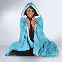 Personalised Bula Vinaka Fiji Drua Hooded Blanket Fijian Traditional Canoe Tapa Cloth Blue LT14 - Polynesian Pride