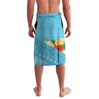 Personalised Bula Vinaka Fiji Drua Lavalava Fijian Traditional Canoe Tapa Cloth Blue LT14 - Polynesian Pride