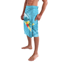 Personalised Bula Vinaka Fiji Drua Lavalava Fijian Traditional Canoe Tapa Cloth Blue LT14 - Polynesian Pride
