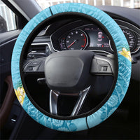 Bula Vinaka Fiji Drua Steering Wheel Cover Fijian Traditional Canoe Tapa Cloth Blue LT14 - Polynesian Pride