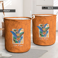 Aloha Hawaii Pua Manu Laundry Basket Hawaiian Bird of Paradise Flowers Stylized Stamp LT14 - Polynesian Pride