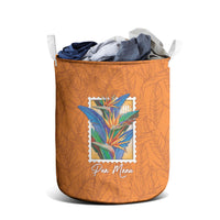 Aloha Hawaii Pua Manu Laundry Basket Hawaiian Bird of Paradise Flowers Stylized Stamp LT14 - Polynesian Pride