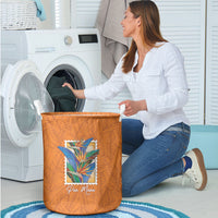 Aloha Hawaii Pua Manu Laundry Basket Hawaiian Bird of Paradise Flowers Stylized Stamp LT14 - Polynesian Pride