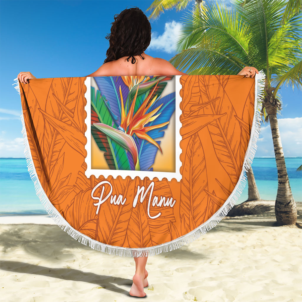 Aloha Hawaii Pua Manu Beach Blanket Hawaiian Bird of Paradise Flowers Stylized Stamp LT14 - Polynesian Pride