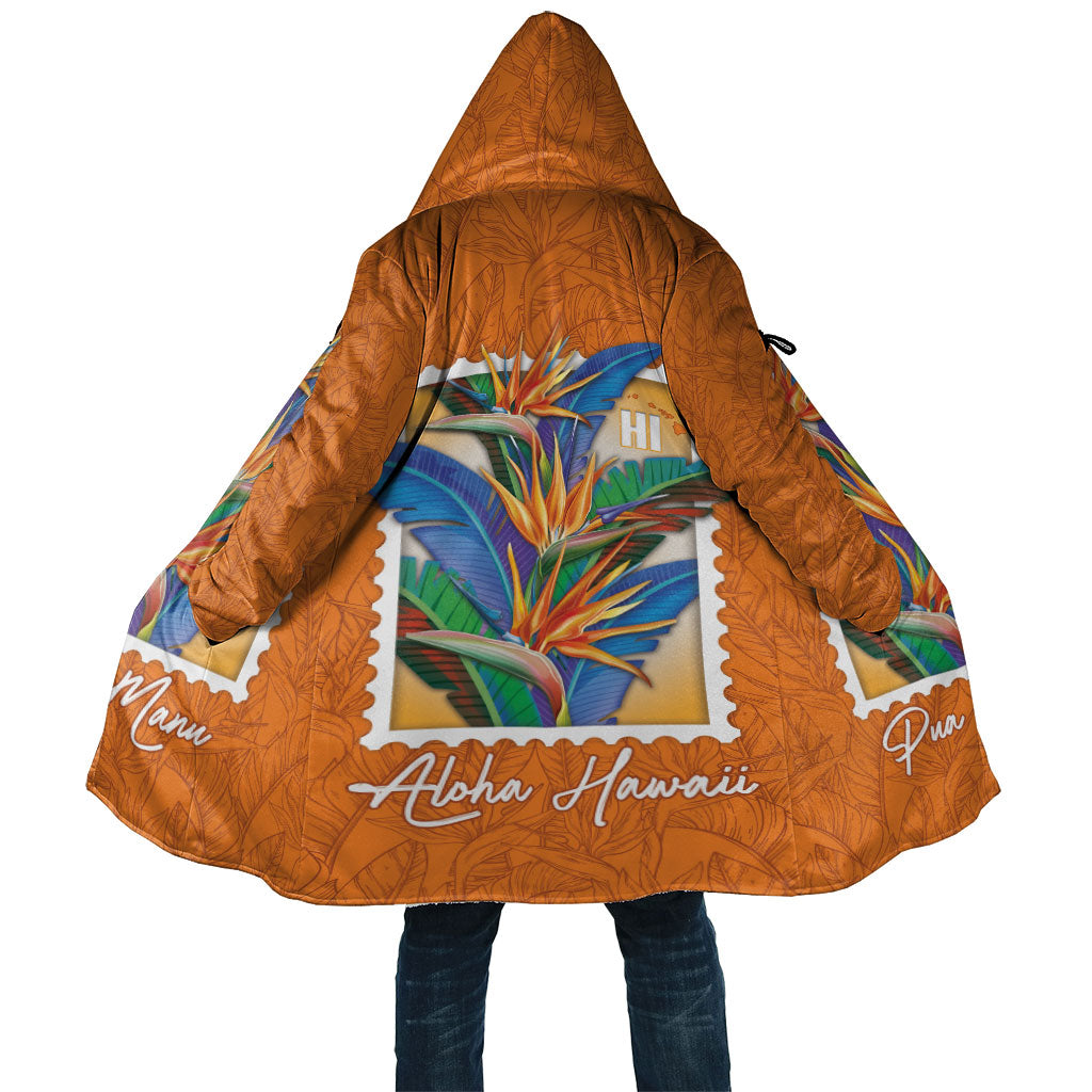 Aloha Hawaii Pua Manu Cloak Hawaiian Bird of Paradise Flowers Stylized Stamp LT14 Unisex Orange - Polynesian Pride