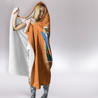 Aloha Hawaii Pua Manu Hooded Blanket Hawaiian Bird of Paradise Flowers Stylized Stamp LT14 - Polynesian Pride
