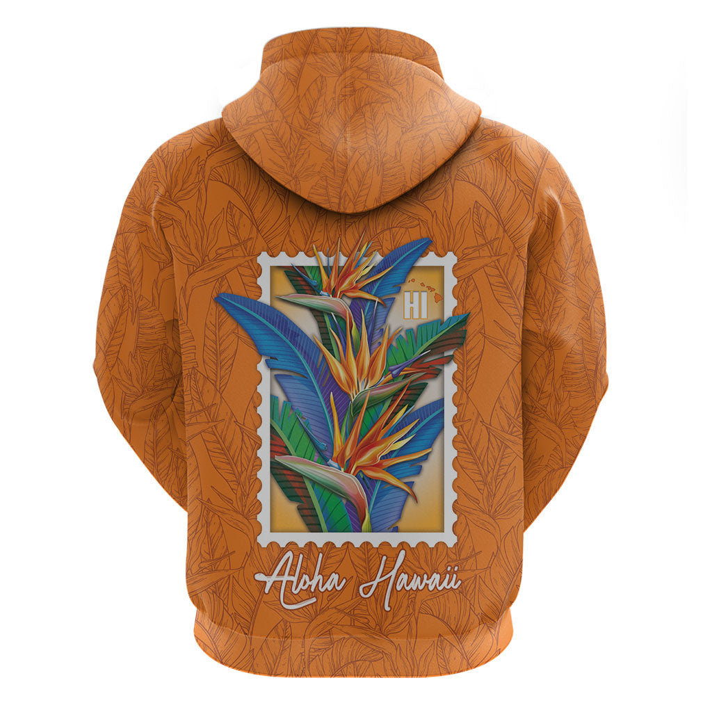 Aloha Hawaii Pua Manu Hoodie Hawaiian Bird of Paradise Flowers Stylized Stamp LT14 - Polynesian Pride