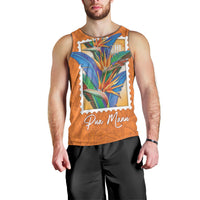 Aloha Hawaii Pua Manu Men Tank Top Hawaiian Bird of Paradise Flowers Stylized Stamp LT14 - Polynesian Pride