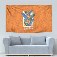 Aloha Hawaii Pua Manu Tapestry Hawaiian Bird of Paradise Flowers Stylized Stamp LT14 - Polynesian Pride