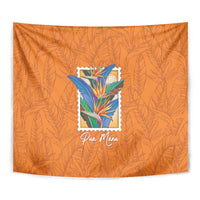 Aloha Hawaii Pua Manu Tapestry Hawaiian Bird of Paradise Flowers Stylized Stamp LT14 - Polynesian Pride