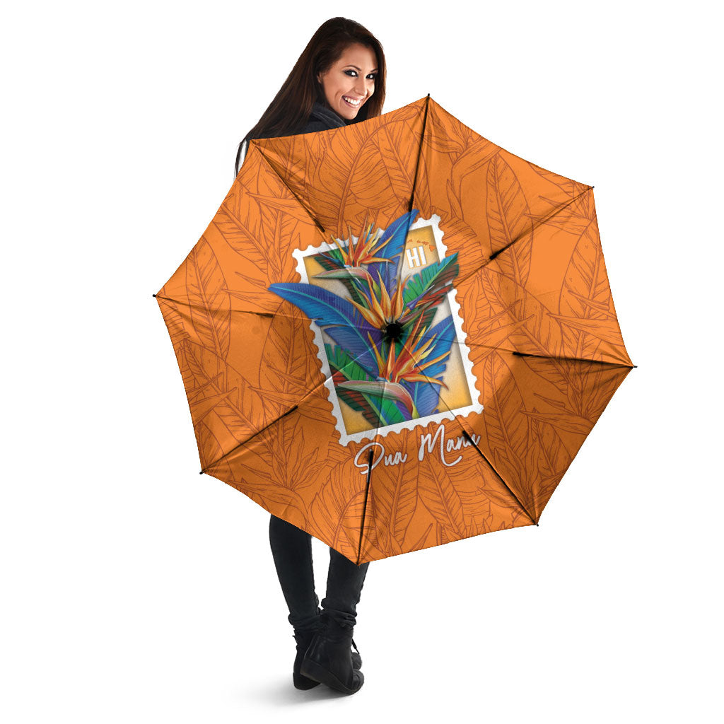 Aloha Hawaii Pua Manu Umbrella Hawaiian Bird of Paradise Flowers Stylized Stamp LT14 - Polynesian Pride