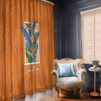 Aloha Hawaii Pua Manu Window Curtain Hawaiian Bird of Paradise Flowers Stylized Stamp LT14 - Polynesian Pride