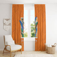 Aloha Hawaii Pua Manu Window Curtain Hawaiian Bird of Paradise Flowers Stylized Stamp LT14 - Polynesian Pride