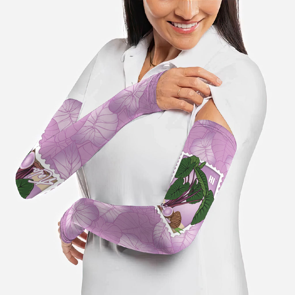 Aloha Hawaii Kalo Arm Sleeves Hawaiian Taro Leaves Stylized Stamp LT14 - Polynesian Pride