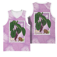 Aloha Hawaii Kalo Basketball Jersey Hawaiian Taro Leaves Stylized Stamp LT14 - Polynesian Pride