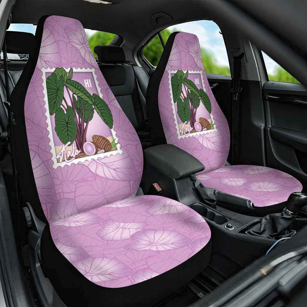 Aloha Hawaii Kalo Car Seat Cover Hawaiian Taro Leaves Stylized Stamp LT14 One Size Purple - Polynesian Pride