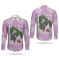 Aloha Hawaii Kalo Couples Matching Off Shoulder Maxi Dress and Long Sleeve Button Shirt Hawaiian Taro Leaves Stylized Stamp LT14 - Polynesian Pride