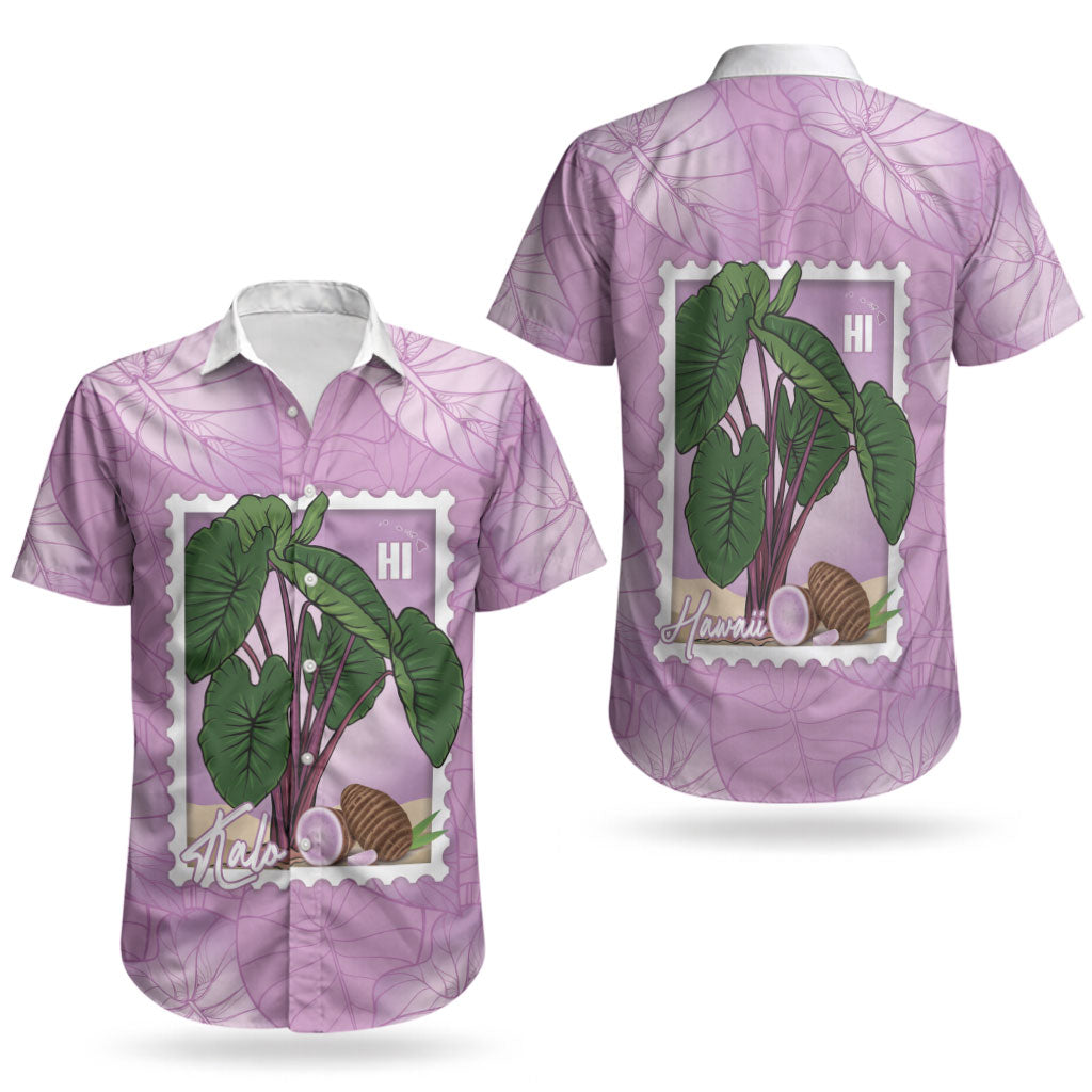 Aloha Hawaii Kalo Couples Matching Tank Maxi Dress and Hawaiian Shirt Hawaiian Taro Leaves Stylized Stamp LT14 - Polynesian Pride