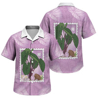 Aloha Hawaii Kalo Family Matching Puletasi and Hawaiian Shirt Hawaiian Taro Leaves Stylized Stamp LT14 Son's Shirt Purple - Polynesian Pride